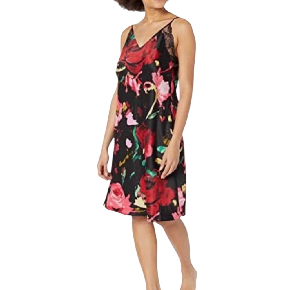 Natori womens Haiku-charm V-neck Slip W/Lace Length 40" Nightgown SZ:XS